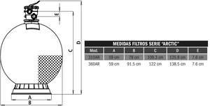 FILTRO ARTIC 31" (VALV. LATERAL) FIBRA DE VIDRIO
