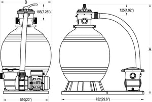 SISTEMA DE FILTRACION DE 24" C/BOMBA DE 1.5 HP